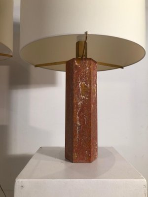 Red Marble Table Lamps from Jules Wabbes, 1960s, Set of 2-PCJ-655792