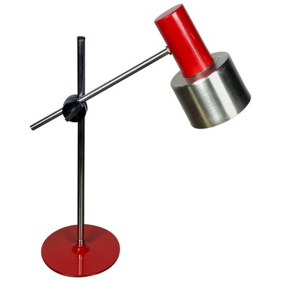 Red Metal & Aluminium Table Lamp from Stilnovo, Italy, 1960s-LYQ-1171730