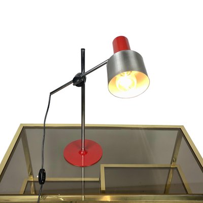 Red Metal & Aluminium Table Lamp from Stilnovo, Italy, 1960s-LYQ-1171730