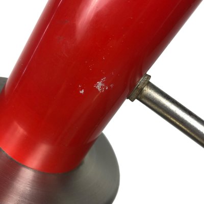 Red Metal & Aluminium Table Lamp from Stilnovo, Italy, 1960s-LYQ-1171730