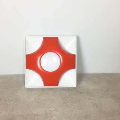 Red Minimalist Pop Art Metal Wall Light from Sölken Lights, Germany, 1970s-QZ-1053132