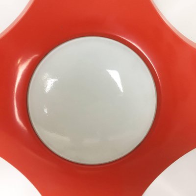 Red Minimalist Pop Art Metal Wall Light from Sölken Lights, Germany, 1970s-QZ-1053132