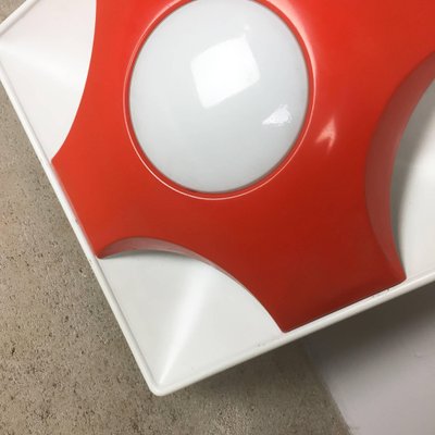 Red Minimalist Pop Art Metal Wall Light from Sölken Lights, Germany, 1970s-QZ-1053132