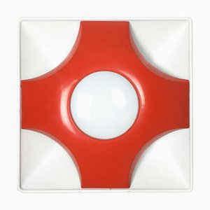 Red Minimalist Pop Art Metal Wall Light from Sölken Lights, Germany, 1970s-QZ-1053132