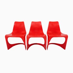 Red Model 290 Dining Chairs by Steen Ostergaard for Cado, Set of 6-HPM-1817536