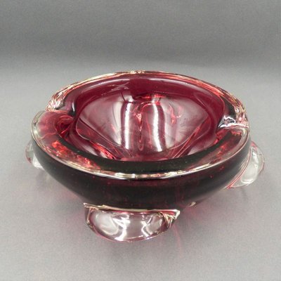 Red Murano Glass Ashtray, Italy, 1950s-WK-1112010