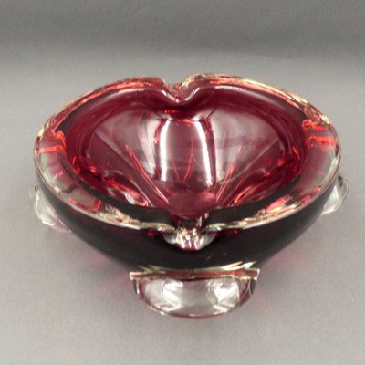 Red Murano Glass Ashtray, Italy, 1950s-WK-1112010