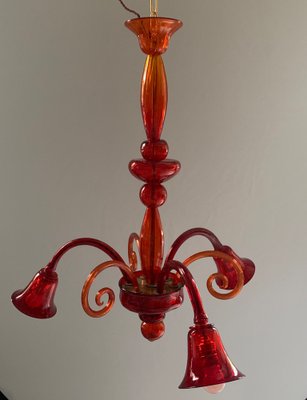 Red Murano Glass Chandelier from Seguso-XQC-1323973