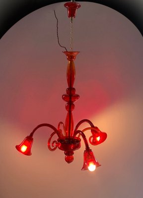 Red Murano Glass Chandelier from Seguso-XQC-1323973