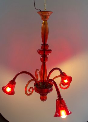 Red Murano Glass Chandelier from Seguso-XQC-1323973