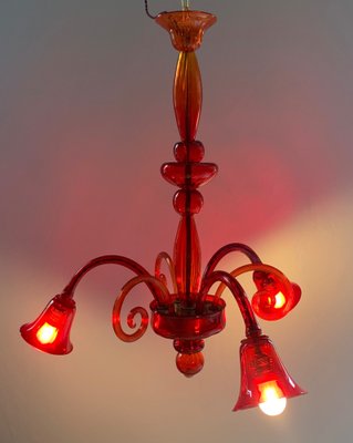 Red Murano Glass Chandelier from Seguso-XQC-1323973