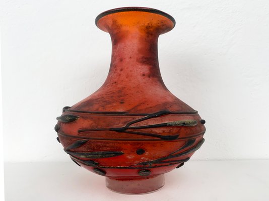 Red Murano Glass Vase from by Ermanno Nason, Italy, 1970s-YZD-1436365