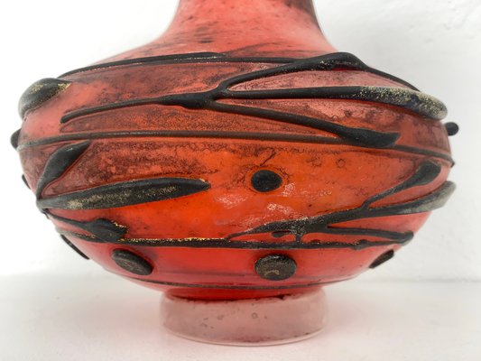 Red Murano Glass Vase from by Ermanno Nason, Italy, 1970s-YZD-1436365