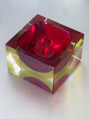 Red Murano Submerged Glass Bowl, 1960s-GT-1093509