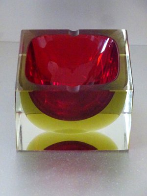 Red Murano Submerged Glass Bowl, 1960s-GT-1093509