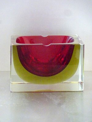 Red Murano Submerged Glass Bowl, 1960s-GT-1093509