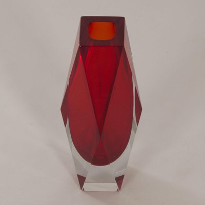 Red Murano Submerged Vase by Luigi Mandruzzo, 1960s-ZT-1065747