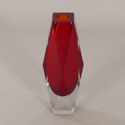 Red Murano Submerged Vase by Luigi Mandruzzo, 1960s-ZT-1065747