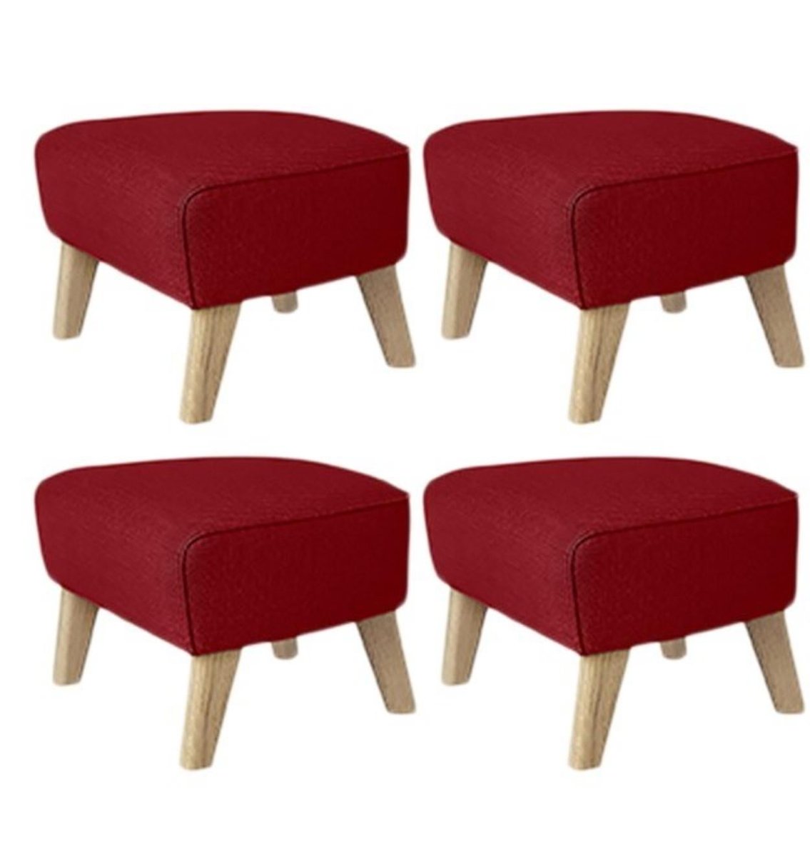 Red Natural Oak Raf Simons Vidar 3 My Own Chair Footstools by Lassen, Set of 4