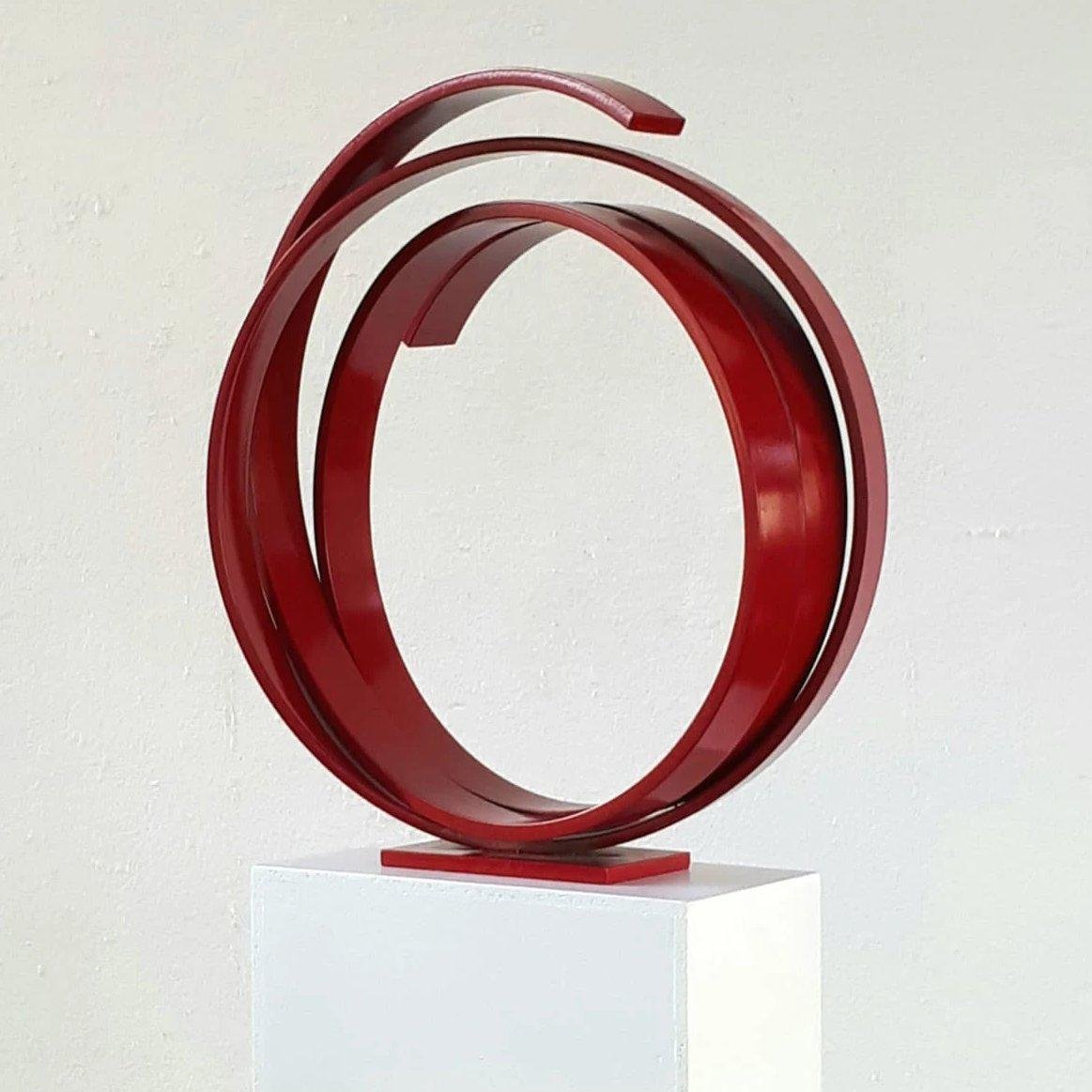 Red Orbit Sculpture by Kuno Vollet