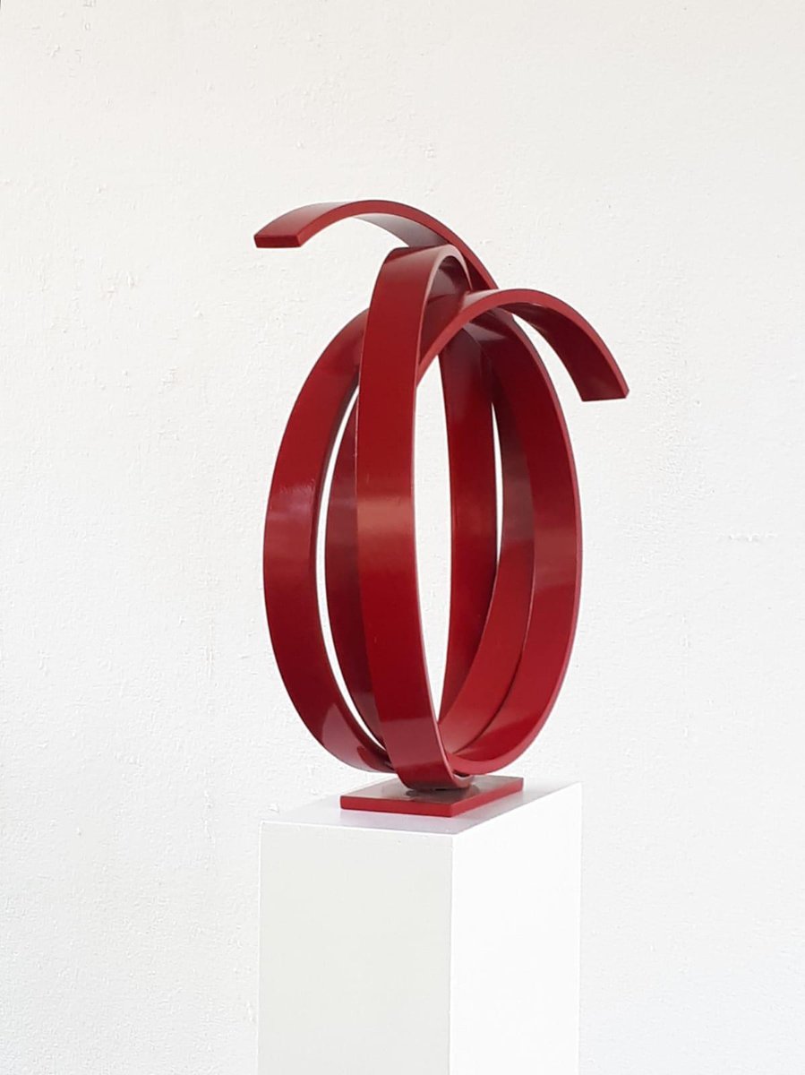 Red Orbit Sculpture by Kuno Vollet