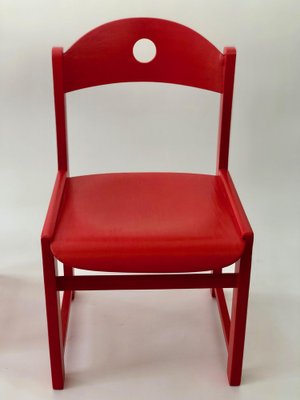 Red Painted Children's Chairs, 1970s, Set of 2-BAF-1401468