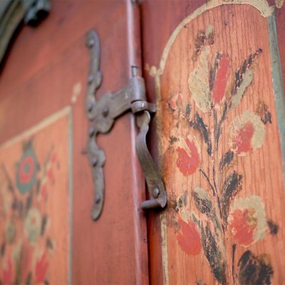 Red Painted Tyrolean Credenza-BGS-1077901