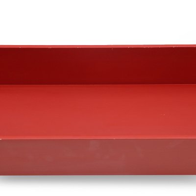 Red Painted Wooden Shelves by Walter Wirz for Wilhelm Renz, 1960s , Set of 2-EZ-1703550