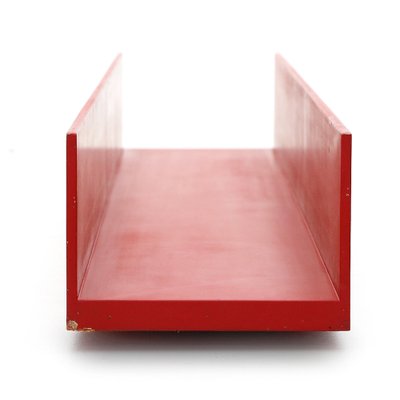 Red Painted Wooden Shelves by Walter Wirz for Wilhelm Renz, 1960s , Set of 2-EZ-1703550