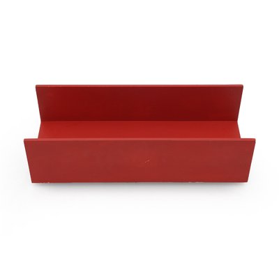 Red Painted Wooden Shelves by Walter Wirz for Wilhelm Renz, 1960s , Set of 2-EZ-1703550