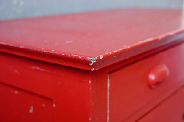 Red Patinated Dresser, 1940s-AIU-1744402