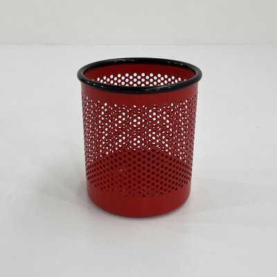 Red Perforated Bin by R. Barbieri & G. Marianelli for Rexite, 1980s-WZS-2031451