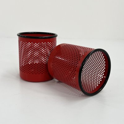 Red Perforated Bin by R. Barbieri & G. Marianelli for Rexite, 1980s-WZS-2031451