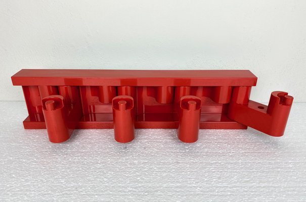 Red Plastic Minivip Wall Coat Rack by Benanti & Brunori for Velca, Italy, 1970-LYQ-1171518