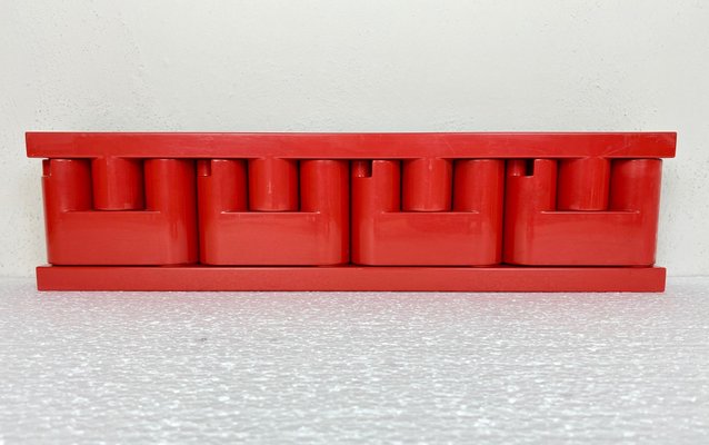 Red Plastic Minivip Wall Coat Rack by Benanti & Brunori for Velca, Italy, 1970-LYQ-1171518