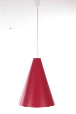 Red Point Hanging Lamp with Glass, 1960s-EZZ-1089875