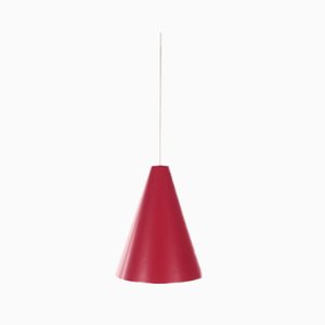 Red Point Hanging Lamp with Glass, 1960s-EZZ-1089875