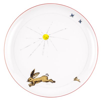 Red Porcelain Collection Plate from Litolff, 1946-VLO-1304850