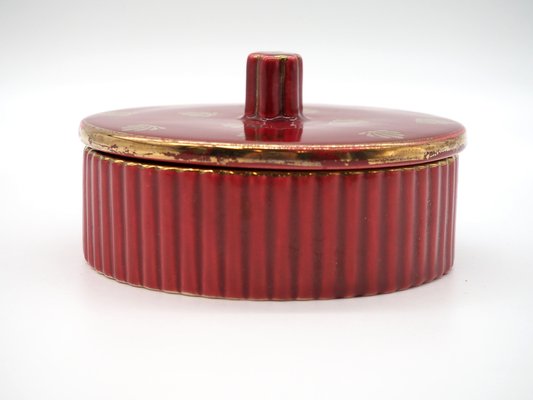 Red Rubin Jar by Arthur Percy for Upsala Ekeby Gefle, Sweden, 1940s-JZC-2042202