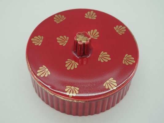 Red Rubin Jar by Arthur Percy for Upsala Ekeby Gefle, Sweden, 1940s-JZC-2042202