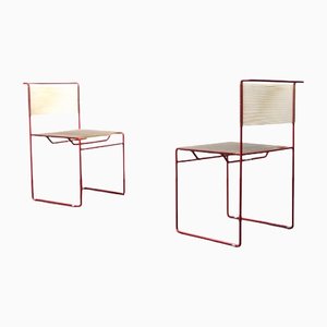 Red Spaghetti Chairs by Giadomenico Belnti for Fly Line, Italy, 1970s, Set of 2-CIP-1153543