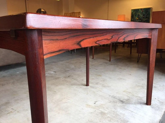 Red Stained Wood Dining Table by Henning Kjaernulf for Vejle Stéle