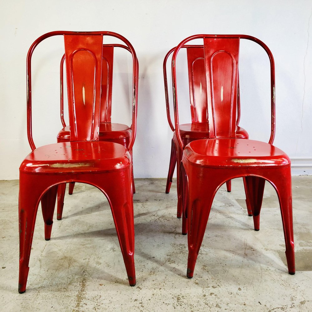 Red Steel Coffee Chairs from Tolix