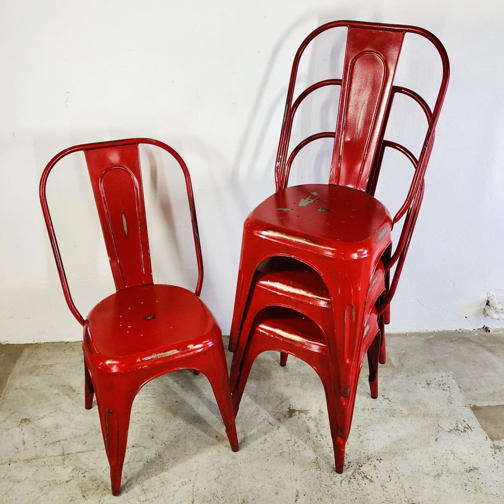 Red Steel Coffee Chairs from Tolix