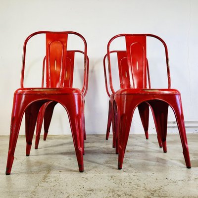 Red Steel Coffee Chairs from Tolix-LCQ-1175793