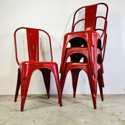 Red Steel Coffee Chairs from Tolix-LCQ-1175793