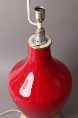 Red Table Lamp in Opal Glass, Italy-ESB-1376934