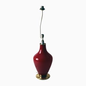 Red Table Lamp in Opal Glass, Italy-ESB-1376934