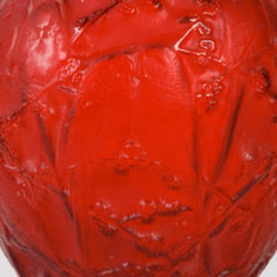 Red Tinted Parakeet Vase by René Lalique, 1919-DFB-1821870