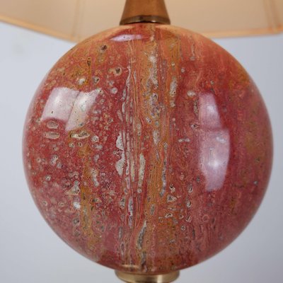 Red Travertine and Gilt Table Lamp by Philippe Barbier, 1970s-NYF-2018932